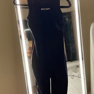 Palm Angels Black Jumpsuit with Rainbow Accents
